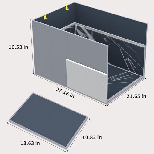 Aokeyee Waterproof Cat Litter Box Enclosure Splash Guard, 27.1"x21.6"x16.5" - Image 5