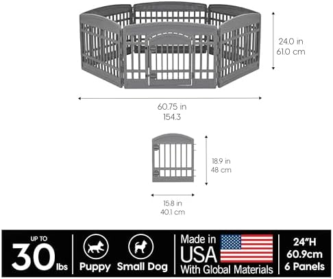 IRIS USA 24" Dog Playpen, 4-Panel - Image 3