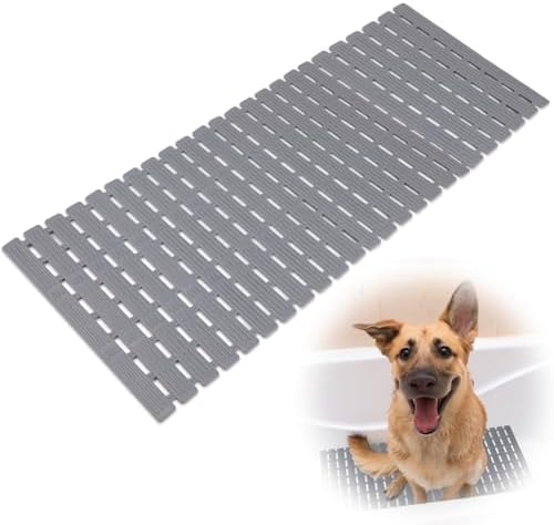 Dog Bath Mat for Tub, Non-Slip Shower Pad, 35.4 x 15.7 in by Lonepetu