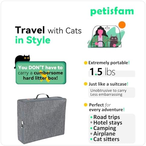 Travel Light with Covered Portable Cat Litter Box Without Any Mess. - Image 3