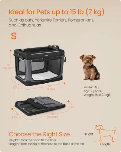Feandrea Collapsible Dog Crate, Portable Oxford Fabric Pet Carrier - Image 6