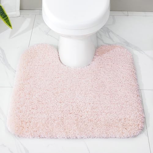 Disolla Toilet Rug 22x24 Sakura Pink, Soft Toilet Mat U-Shaped Washable - Image 6