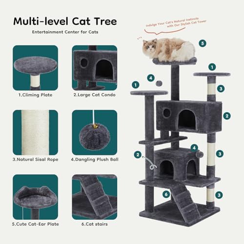 DUMOS 54 Inch Cat Tree Tower - Image 3