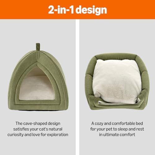 Amazon Basics Cat Bed Cave, 2-in-1 Foldable House - Image 5