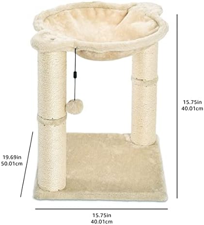 Amazon Basics Cat Tower with Hammock Bed and Scratching Post - Image 5