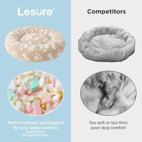 LE SURE Shown on TV Jacquard Donut Cute Cat Beds Indoor, Sand 20x20x6in - Image 5