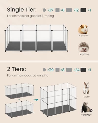SONGMICS Guinea Pig Playpen, 20 Panels Small Animal Playpen - Image 3