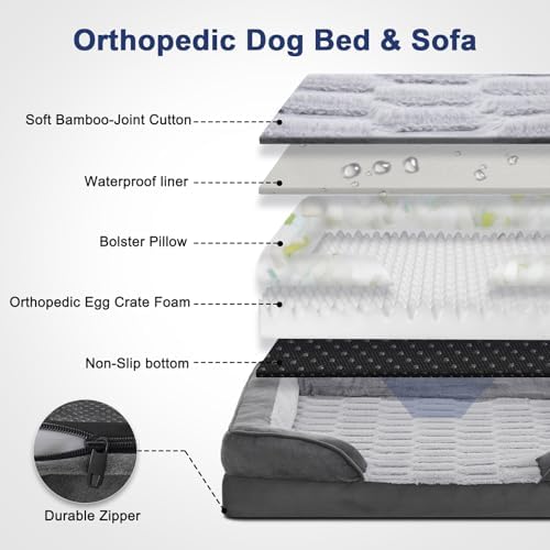 FURTIME Orthopedic Medium Dog Bed, Supportive Waterproof Pet Bed - Image 5