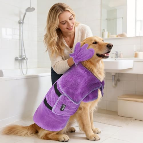 Mihachi Dog Bathrobe Towel Wrap Fast Drying - Image 3