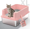 Stainless Steel Litter Box, Extra Large Litter Boxes by MIXJOY