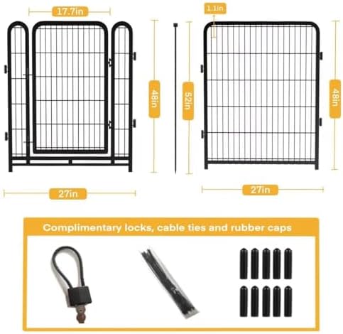 Getlay Dog Playpen 48 inch 4 Panels Dog Fence Outdoor - Image 3
