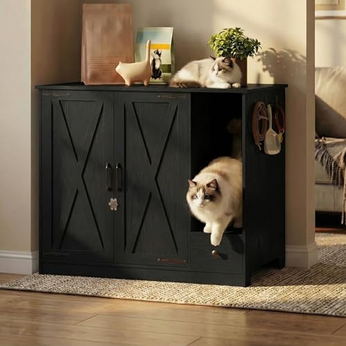 Large/Tall Cat Litter Box Enclosure Furniture, Hidden Self-Cleaning Litter - Image 6