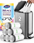 Teivio 2 Gallon Small Drawstring Trash Bags, Mini Plastic Bin Liners fit 1.8-2 by Teivio