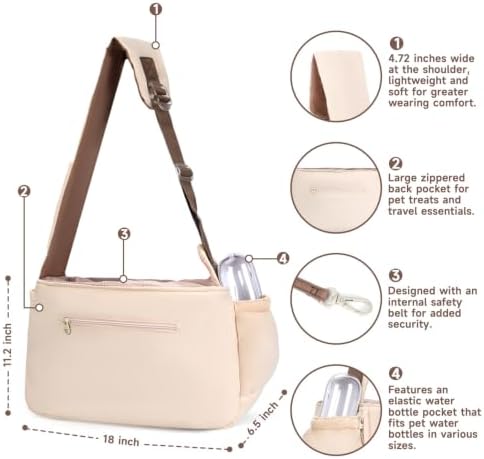 Dog Sling Carrier for Dogs & Cats, Fits 7–18lbs, Lightweight Pet Carrier Bag - Image 3