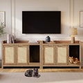 Cat Litter Box Enclosure, Modern Rattan Hidden Litter Box Furniture by ZOVAZEN