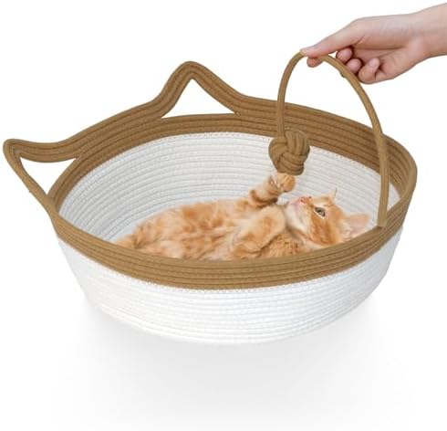 Cat Bed, Cotton Rope Instinct Basket by WEAVELYRICS