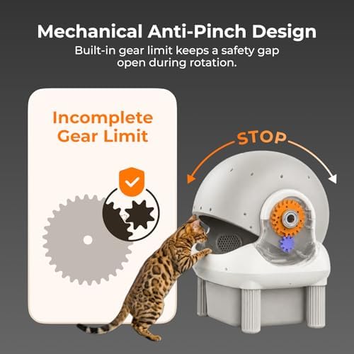 HHOLOVE Self Cleaning Cat Litter Box, Open Top Automatic Litter Box, Safety - Image 5