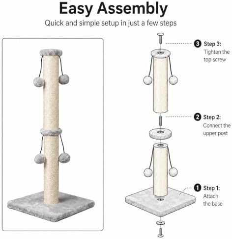 Dimaka 34'' Cat Scratching Post, Cat Scratching Post, Cat Scratcher - Image 4