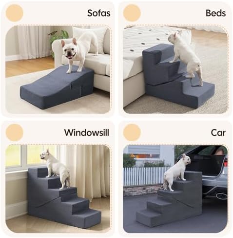 Dog Ramp for Bed Couch, 25.6" H Dog Stairs for Small Dogs - Image 6