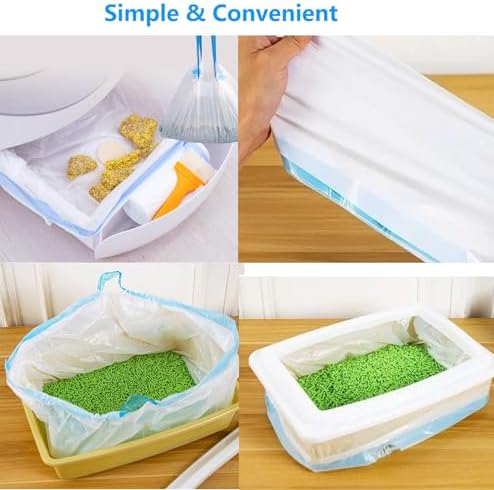 40 Count Cat Drawstring Litter Box Liners 26.6x16.7 inches 2Mils Super Thick - Image 7