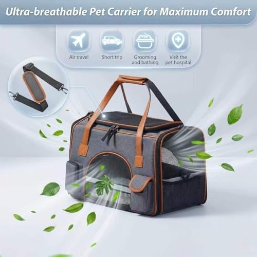 Pesen Premium Soft Cat Carrier, 17.6 x 11 x 11 Inches - Image 2
