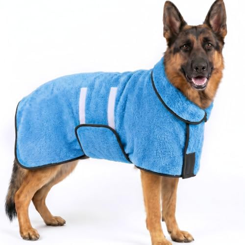 Dog Bathrobe, Super Absorbent for Small to Large Dogs, Light Blue 2XL by Bienbee