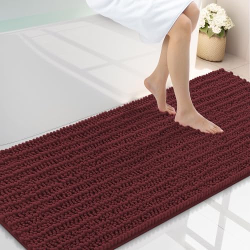 Smiry Bathroom Rugs 59X24, Extra Soft Rubber Backing Chenille Bath Mats by Smiry