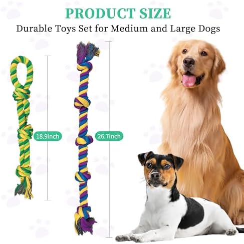 Dog Rope Toys for Large/Medium Aggressive Chewers, Tough Cotton Chew Toy - Image 4
