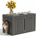 Cat Litter Box Enclosure, Indoor Outdoor Cat House by KFY