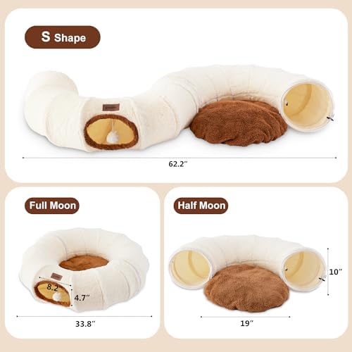 ZOMISIA Cat Tunnel Bed for Indoor Cats, Cute Cat Donut Toy Tunnel for Small - Image 3