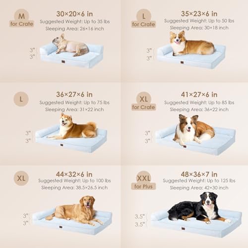 EHEYCIGA Memory Foam Dog Bed for Crate, L Plus Dog Bed - Image 2