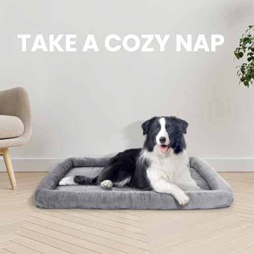 Patas Lague Small Dog Bed Bolster Pet Crate Mat 16''x12'' Grey - Image 2