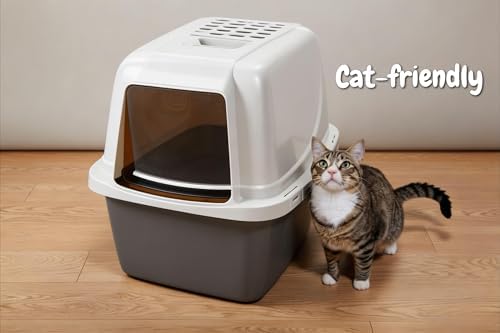 Large Enclosed Corner Cat Litter Box - Image 4