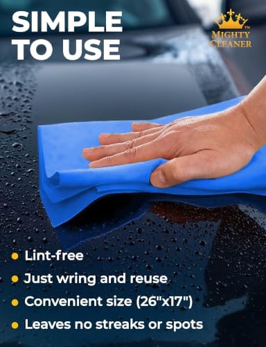 Premium Shammy Cloth for Car Drying – 2pk+1 Free – 26"x17" – Soft Chamois - Image 4