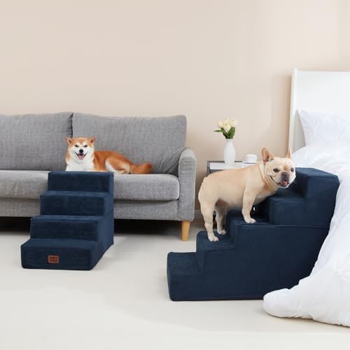 EHEYCIGA Dog Stairs for High Bed 25" H, Extra Wide Dog 5-Step - Image 7