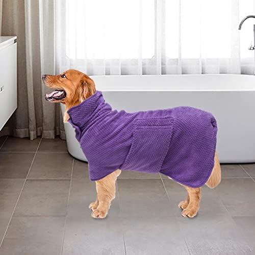 Geyecete Dog Bathrobe Towel Dog Drying Coat-Dry Fast Dog Bag-Pineapple Grid - Image 6