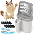 3 in 1 Cat Litter Scoop with Bag Holder, 11.8 Inch, Daily Use by Cxyrna
