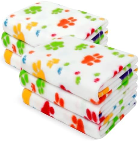 LINENLUX Fleece Dog Blankets 6-Pack, Soft Stretchy by LINENLUX