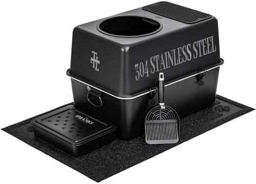 304 Stainless Steel Cat Litter Box, Fully Enclosed Leak-Proof & Rust-Proof by 304StainlessSteelLitterBox