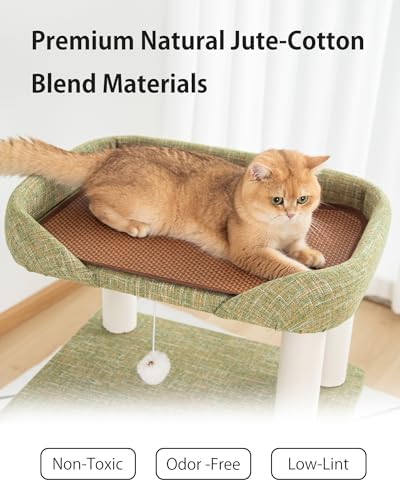 37.5" Cat Tree Tower for Large & Senior Cats, Low-Step Design - Image 6