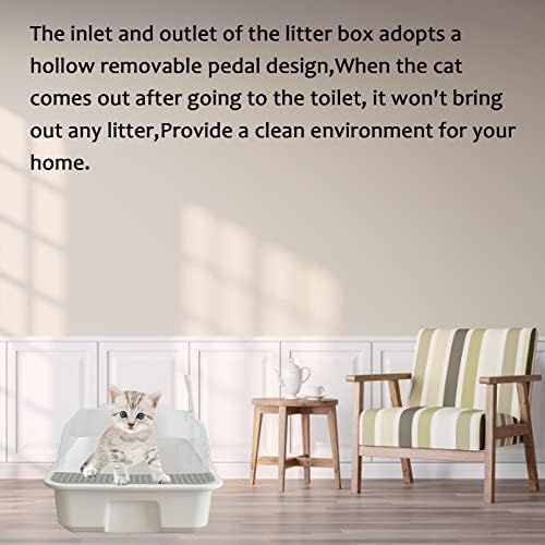 Open Cat Litter Box with High Side, Heightening Anti-Splashing Cats Litter Pan - Image 6