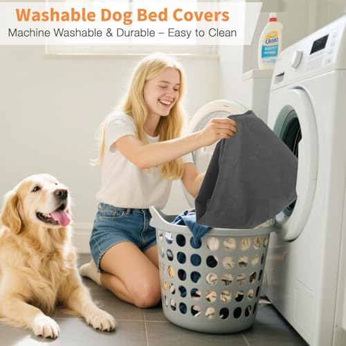 Dog Bed Covers Replacement Washable Waterproof Round Bed Protector - Image 4