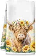 Highland Cow Kitchen Towels, Highland Cattle Themed Dish Towels, Farm Cattle by Unknown
