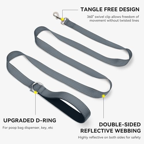 Joytale Reflective Dog Leash for Medium & Large Dogs, 4 FT x 1" - Image 5