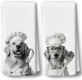 Dog Kitchen Towels Decor Set of 2 by BCUANGD