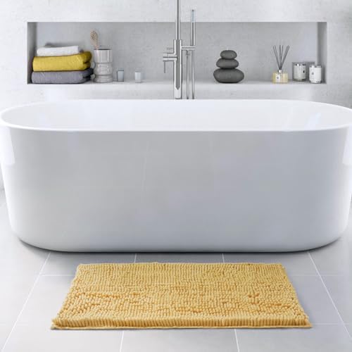 FRESHMINT Chenille Bathroom Rugs Mat 32”x20”, Non-Slip Bath Mat - Image 2