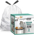 2 Gallon Small 220 Counts Strong Drawstring Trash Bags Garbage Bags by Teivio by Teivio