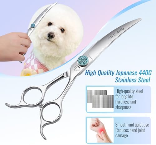 Fenice Professional Grooming Curved Shear: 30 Degree Super Curves Scissors - Image 3