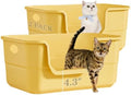 2 Pack Low Entry Litter Box for Kittens & Senior Cats, High Sided Litter Boxes by TehoaoWomensClothes
