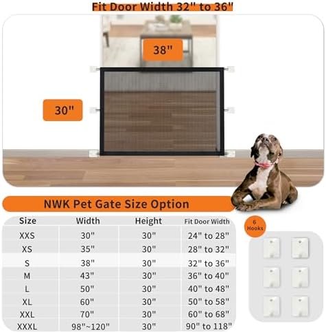 NWK 2Pcs Dog Gate for Stairs and Doorways 38''X30'', 30’’ Tall - Image 2
